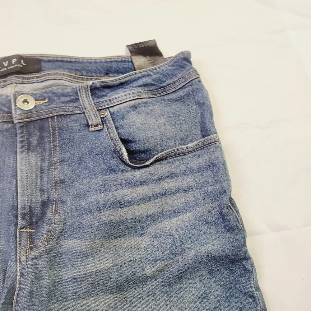 LVPL Straight Leg Jeans Men's 34 x 30  Blue Medium Wash Denim Stretch J33